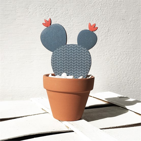 Cactus Decorativo In Ceramica Verde Made In Italy - 16x9 Cm Per Casa E Ufficio - Foto 2