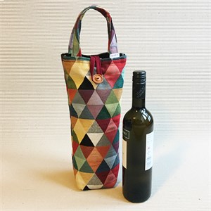 Borsa portabottiglie handmade in tessuto “Harlequin"